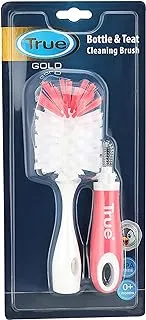 True gold 2019090- bottle brush with attached small brush for teat cleaning -color pink