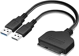 كابل USB 3.0 إلى SATA 7 لمحرك الأقراص الثابتة وأجهزة الكمبيوتر المحمولة وأجهزة الكمبيوتر المحمولة (أسود ، 15/22 دبوس)