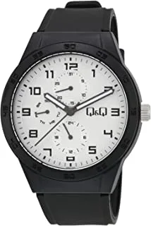 Q&Q Watch for Men, Quartz Movement, Analog Display, Black Resin Strap-VS54J001Y