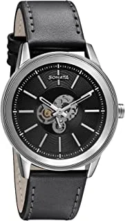 Sonata Analog Black Dial Men's Watch-7133SL03, Black, Analog Watch