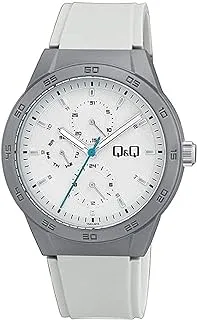 Q&Q Watch for Men, Quartz Movement, Analog Display, White Resin Strap-VS54J010Y