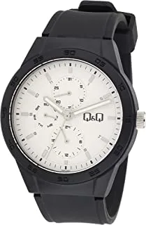 Q&Q Watch for Men, Quartz Movement, Analog Display, Black Resin Strap-VS54J007Y