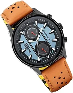 Fastrack Watch for Men, Quartz Movement, Analog Display, Brown Leather Strap-NR3224NL02