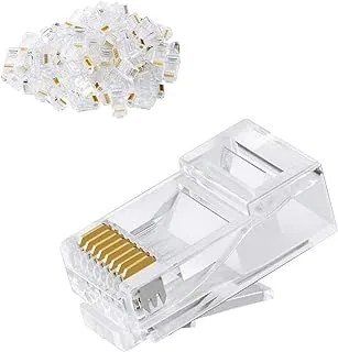 CableCreation Cat6 RJ45 Ends, CableCreation 100-PACK Cat6 Connector, Cat6 / Cat5e RJ45 Connector, Ethernet Cable Crimp Connectors UTP Network Plug for Solid Wire and Standard Cable, Transparent, USB