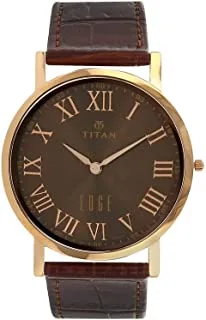 Titan Watch for Men, Automatic Movement, Analog Display, Brown Leather Strap-1595WL03