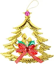 Bell shaped perforated christmas decoration with bowtie