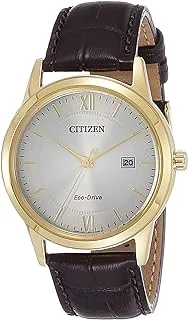 Citizen Men White Dial Leather Band Watch - AW1232-12A