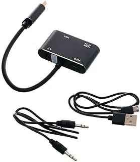 Hdmi to hdmi + vga adapter with audio - black