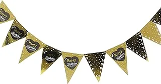 Generic Triangle party banner with happy birthday design and stripe for party decoration - multi color