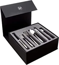 Abert jasmine cutlery set - matte silver, 89 pieces