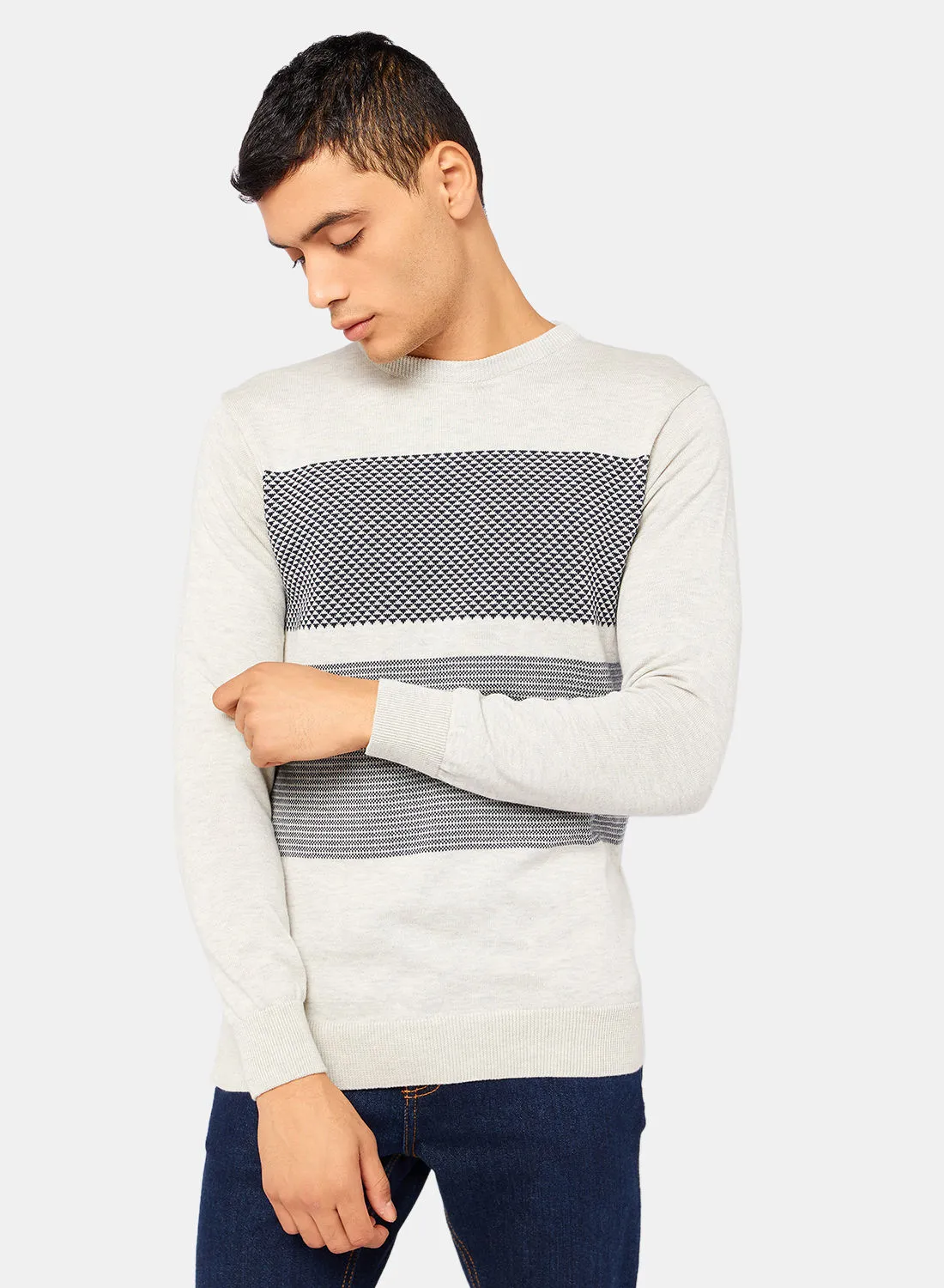 TOWN TEAM Geometric Pattern Pullover