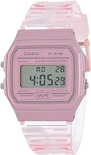 Casio Watch for Unisex F-91WS-4DF Digital Resin Band Pink