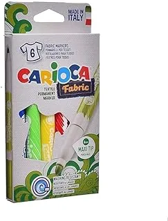 Carioca 40956 fabric textile permanent marker set of 6 pcs. - multi color