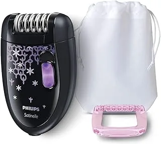 Philips hp6422 satinelle essential compact epilator for legs, 2 accessories, corded epilator, ergonomic handle