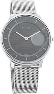 Titan Watch for Men, Automatic Movement, Analog Display, Silver Stainless Steel Strap-T1843SM01