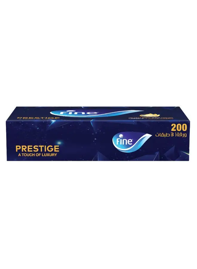 Fine Prestige 3 Ply Facial Tissue Box, 200 Sheets 1 Pack