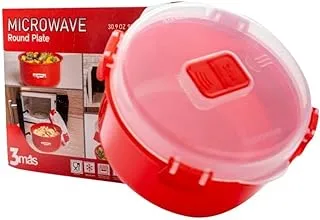 Bubbles microwave dish - red