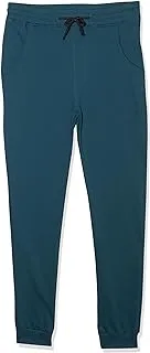 Andora Boys Boys Solid Elastic Waist Pants with Adjustable Drawstrings - Teal Blue Casual Pants