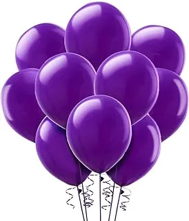 Generic Latex large matte balloons for party and birthday set of 100 pieces - purple