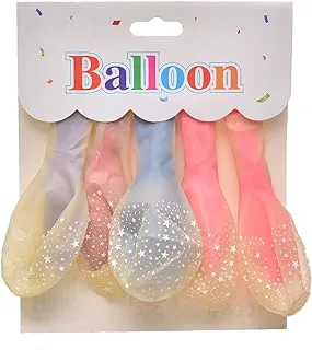 Latex 2 in 1 double balloons for party and birthday set of 10 pieces - multi color, One Size