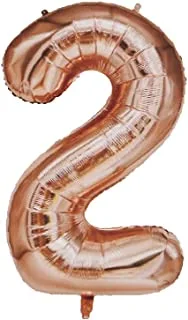 Generic Foil large balloon with number two design for party and birthday 32 inch - rose gold