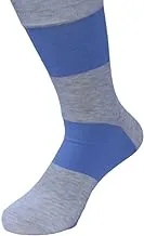 White flower cotton classic casual sock for men-gray&light blue -size 40-45