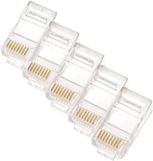 Rj-45 cat5/5e ethernet lan cable connectors 10 pieces - clear