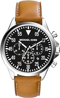 Michael Kors Watch for Men, Quartz Movement, Analog Display, Brown Brown Strap-MK8333