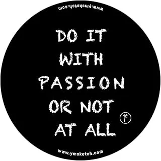 YM Sketch Passion 10cm Diameter Circle Sticker Vinyl, 1 pcs - Black