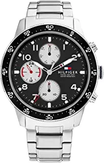 Tommy Hilfiger Watch for Men, Quartz Movement, Analog Display, Silver Stainless Steel Strap-1791950