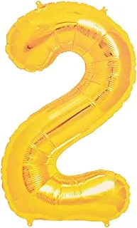 Generic Foil large balloon with number two design for party and birthday 32 inch - gold