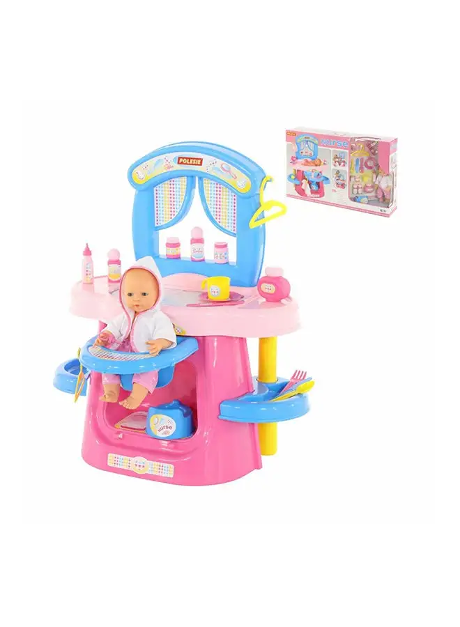 Polesie 16-Piece Nurse Baby Pretend Play Set 33cm