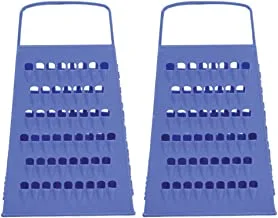 Generic Stainless Steel Multifunction Grater With Handle Set Of 2 Pieces For Kitchen - Blue