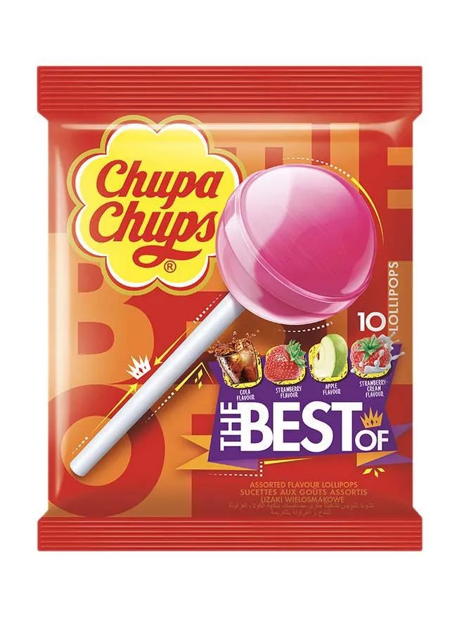 Chupa Chups The Best Lollipop Bag Assorted Flavour 10 Piece 120grams