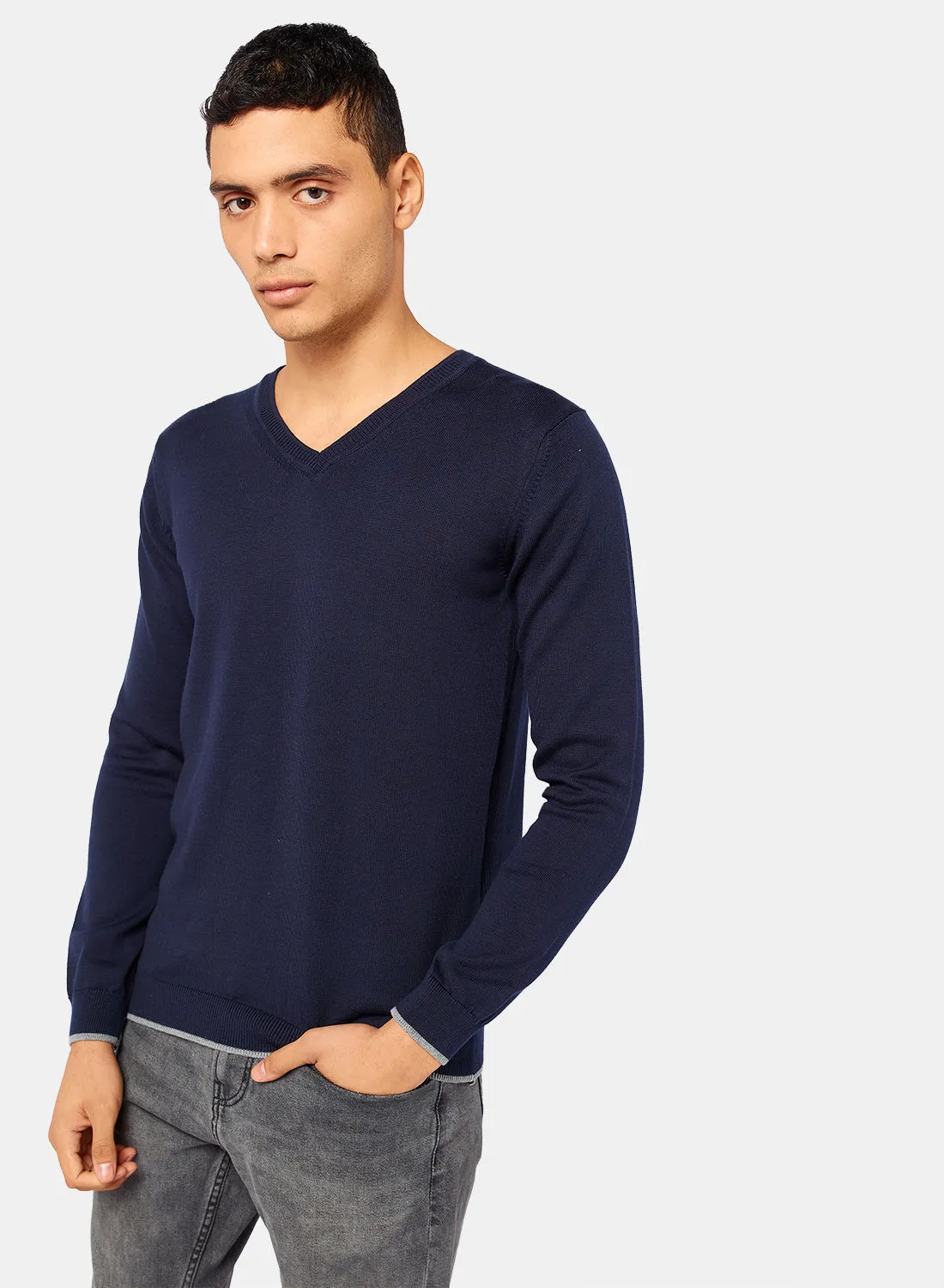 TOWN TEAM Contrast Stripe Pullover