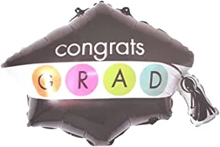 Generic Foil Helium Balloon With Congrats Grad Design For Party Decoration - Multi Color