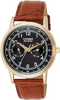 Citizen Men's Black Dial Leather Band Watch - AO9003-08E