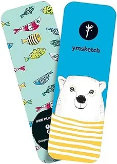 YM Sketch Bookmark - Bear|5x15 cm round curve edge thick printed illustration cardstock paper , 1 pcs|Gift For Book Lovers ,back to school ,college ,office ,artists, students books reading writing