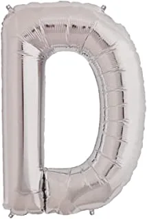 Generic Foil large balloon with letter d design for party and birthday 32 inch - silver