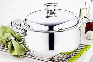 Cookin Aboud | Aboud | Silver Star 18/10 Satinless Steel Bombe Cookin Aboud |g Pot 18 cm With Platinum Handles - Silver