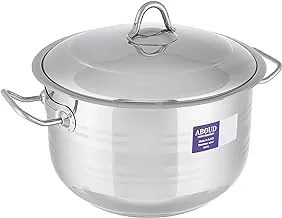 Aboud original striped 18/10 satinless steel cooking pot 30 cm with stainless handle - silver