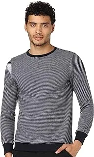 CAESAR Mens Mens Round Neck Stripped Sweatshirt SweatShirt