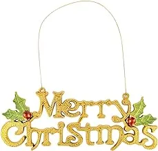 Glitter christmas decoration merry christmas design - gold - 25 cm