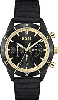 BOSS men's analog quartz watch with fabric strap 1513935