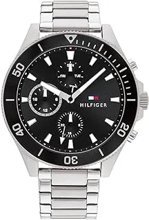 Tommy Hilfiger Watch for Men, Automatic Movement, Analog Display, Silver Stainless Steel Strap-1791916