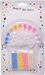 Generic Large birthday candle with happy birthday for cake decoration set of 25 pieces - multi color