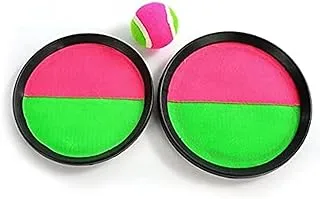 Generic Sticky catch ball game and ball for kids set of 2 pieces - multi color