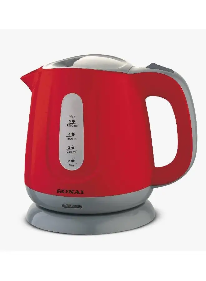 Sonai Plastic Kettle 1.2 L 1100 W Mar-2200 Red