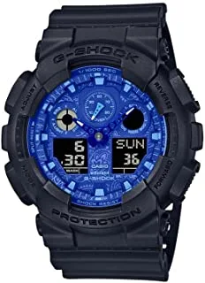 Casio G-Shock Watch for Men, Quartz Movement, Analog-Digital Display, Black Resin Strap (GA-100BP-1ADR)