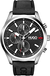 HUGO Men's Analogue Quartz Watch with Leather Calfskin Strap 1530161